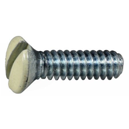 Midwest Fastener #6-32 x 1/2 in Slotted Oval Machine Screw, Zinc Ivory Steel, 40 PK 64161